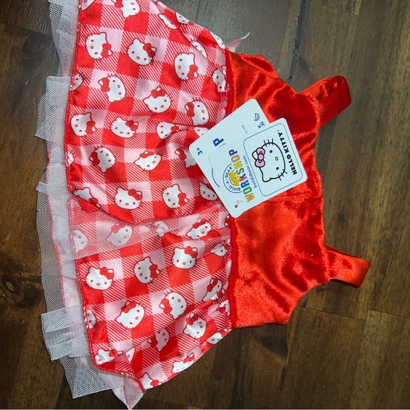 Build A Bear Holly Jolly Red Gingham Dress Hello Kitty - Picture 4 of 4